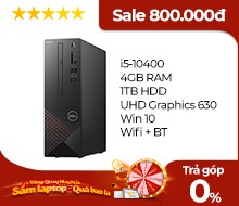 PC Dell Vostro 3681 70226495 : i5-10400 | 4GB RAM | 1TB HDD | UHD Graphics 630 | Win 10 | Wifi + BT
